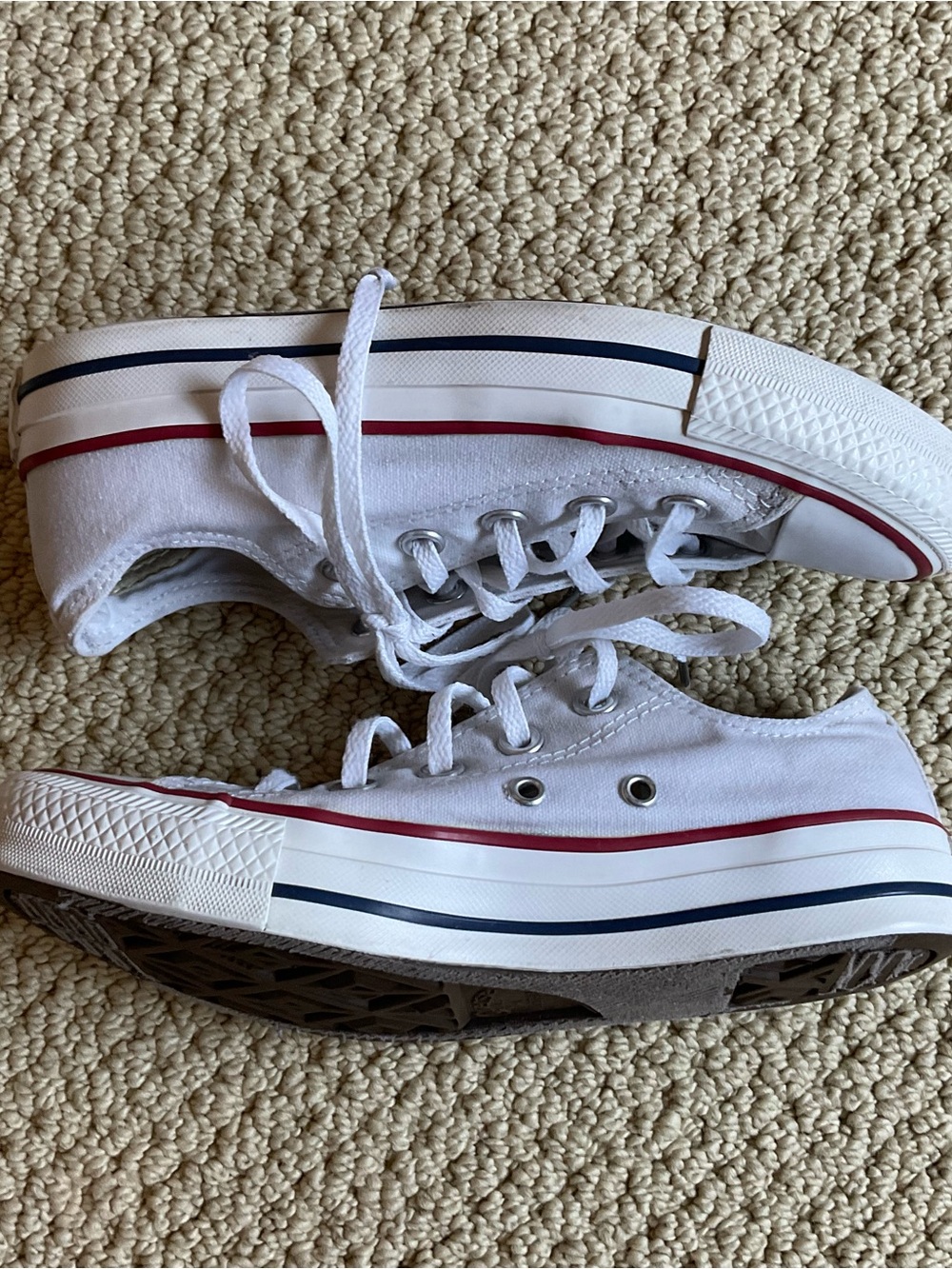 Converse White Canvas Low-Top Sneakers Size 5